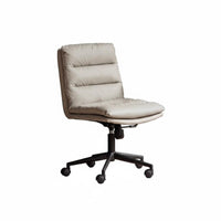 Height Adjustable Upholstered rotating Chair Ergonomic Design Upholstered wheeled Chair Support Computer Seat Minimalist design for Home Workers, Students, Study Room, Dormitory, Bedroom, Small Spaces