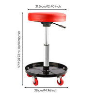 Heavy-Duty Mechanic Stool with Tool Tray Storage Comfortable Mechanic Stool with Tool Tray Long-Lasting Low-Height for Car Detailers, Workshop