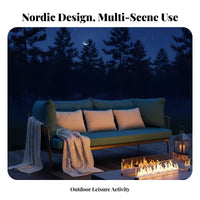 Nordic Design Woven Conversation Set Modern visual appeal exteriordoor Seating Group with Table weather-resistant long-lasting for Patio Owners, Garden lovers, property owners, Balcony, Backyard, Porch, waterside