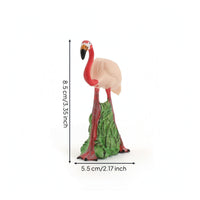 Flamingo Figurine Standing Flamingo Figurine with Base Animal Sculpture Pink Ornament Miniature for Collectors, Shelf, Desk