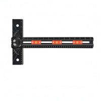 Aluminum Alloy Sliding T-Square Ruler Engraved Markings Positioning Ruler Matte Black
