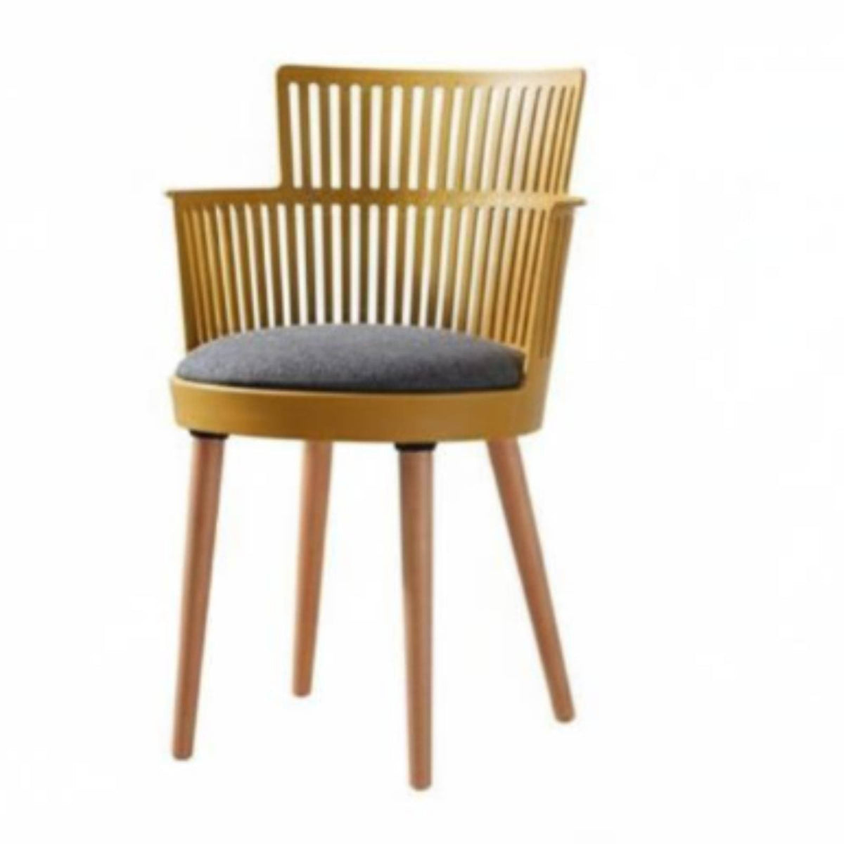 Comfortable Cushion Upholstered Seat Restaurant Chair Long-Lasting Construction Upholstered Dining Chair Ergonomic Backrest Slatted Back Armchair Heavy Duty for Business Owners, Event Planners, Homeowners, Quick-Service Shop, Eatery, Hotel, Kitchen