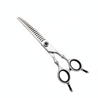 Curved Thinning Shears Ergonomic Handle Curved Dog Grooming Scissors Ice Tempered Chunker Grooming Shears for Professionals