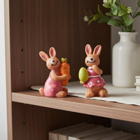 Cute Resin Rabbit Craft Cartoon Design Mini Resin Bunny Long-Lasting Easter Bunny Ornament Waterproof for Micro Landscape