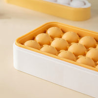 Storage Box with Ice Tray for Soft Drinks, Food Grade Round Ice Maker with Lid for Spheres, Easy Release Kitchen Gadget, 1 Pack Container