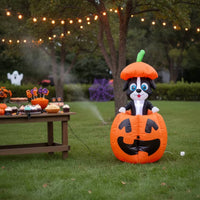 Inflatable Dog in Pumpkin Cute Inflatable Dog with Pumpkin Giant Yard Decoration Festive for Families