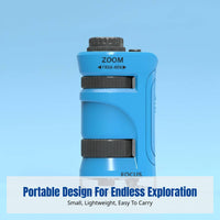 Handheld Science Microscope for Kids, Portable Magnifier, 60X-180X Adjustable, Educational Toy, Random Color