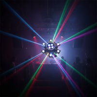Multi-Lens Moving Head Light with 6 Arms Rotating Moving Head Stage Light Compact Multifunctional for Clubs