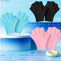 2 Pieces Lightweight Swimming Hand Paddle Glove Comfortable Silicone Hand Paddle Portable Pool Training Glove Water Resistance for Children, Adults