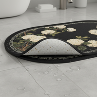 New Chinese Style Diatomaceous Earth Bath Mat Absorbent Quick Dry Non-Slip Floor Mat for Shower Room