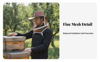 Beekeeping Hat Breathable Cowboy Design Bee Hat Beekeeper Face Protector Wide Brim Head Net Cap Foldable & Packable