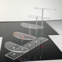 Large Capacity Acrylic Jewelry Display Stand Sturdy Structure Stepped Necklace Rack Detachable for Retailers, Boutiques, Craft Fairs, Vanity