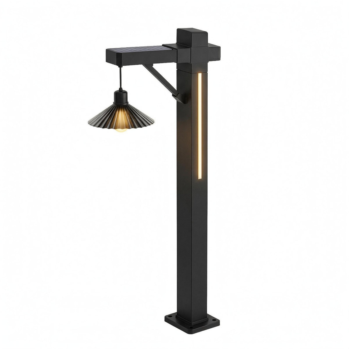 Rechargeable Solar Lawn Light Stainless Steel Hanging Umbrella Lamp ABS Plastic Outdoor Post Light Cordless for Garden, Courtyard