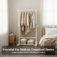Floor-Standing bedside clothing stand availablestanding Garment Rack Minimalist Design Clothing Organizer Space-Saving for Students, Homeowners, Professionals, Apartment, Entryway, Living Room