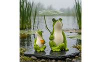 2 Pieces Frog Ornament Resin Frog Figurine Home Decoration Painted Gift