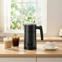 4-in-1 Electric Milk Frother Hot and Cold Electric Milk Frother with Handle Compact Kitchen Appliance Stainless Steel for Coffee Lovers