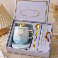 Ceramic Couple Coffee Mug Gift Set with Heart Design, 400ml