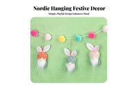 Easter Gnome Garland Cute Gnomes Bunny Gnome Banner Pastel Colors Easter Bunny Banner for Party Planners, Homeowners, Fireplace Mantel, Wall, Nursery