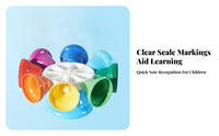 8 Pieces Compartmented Packaging 8-Note Bell Instrument Glossy Rotating Bell Toy Translucent Rainbow Desk Bells White Center for Children