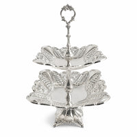 Pedestal Serving Bowl Vintage-Vintage-Look Dessert Stand Polished Tableware for Tea Service