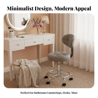 Adjustable Wheeled Vanity Stool Thick Padded Seat Office Furniture for Students