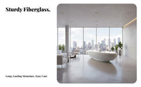Fiberglass Reception Desk Hand-Polished High-Gloss Coating Ed Finish Front Desk Glossy White Checkout Counter for Retailers, Receptionists