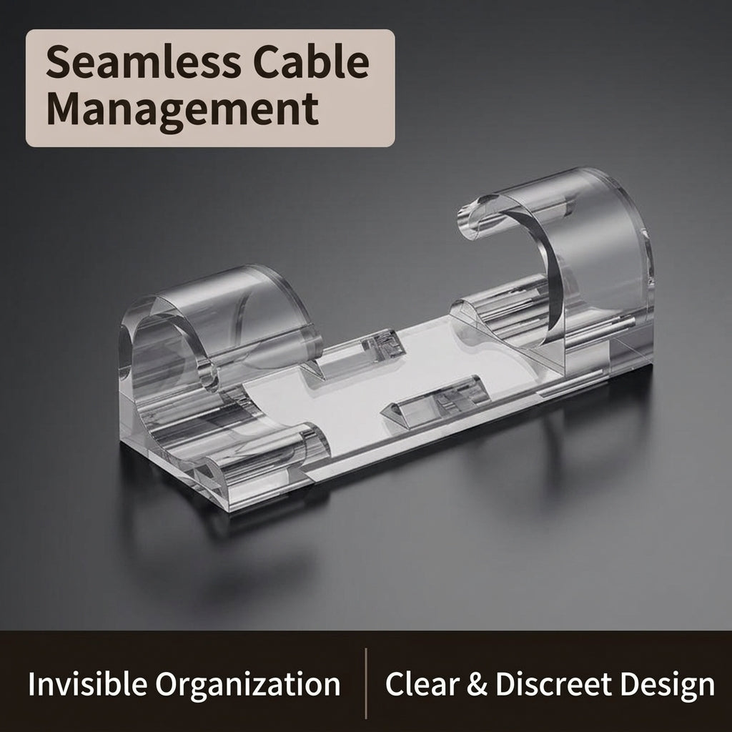 Adhesive Cable Clips for Desk, Wire Organizers Cord Organizers for Home Office, Cable Management Solutions for Desktop Nightstand