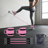 Elastic Bands with Ankle Straps Snap-Resistant Safety Design Ankle Elastic Bands Glute Kickback Exercise Aid for Beginners, Gym