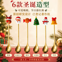 Christmas Stainless Steel Spoon and Fork Set with Snowman Design