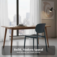 Stackable Molded Plastic Chair with Backrest Modern Design Molded Plastic Seat Minimalist Aesthetic Household Furniture Long-Lasting Construction for Homeowners, Business Owners, Interior Designers, Dining Room, Kitchen, Restaurant, Office