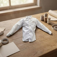 Pointed Collar 1/6 Scale Doll Shirt Long Sleeves Collared Button-up Doll Shirt Chest Pocket Toy Clothing Woven Textile