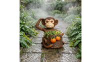 Monkey Planter Resin Monkey Statue with Planter Weather-Resistant Animal Figurines for Gardeners, Homeowners, Patio, Porch
