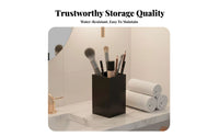 Lidded Brush Holder with beads Transparent Design Cosmetic Organizer Clear View