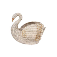 Swan Storage Basket Handwoven Swan-Shaped Basket Woven for Nursery, Playroom