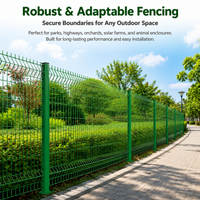 Grass Green Wire Fence Panel, Double Wire Mesh Fencing, PVC Coated Galvanised Security Fence Panels for Solar Farms, Livestock Enclosure Fencing