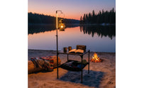 Double Layer Folding Camp Table Storage Net Aluminum Camping Table Easy Assembly