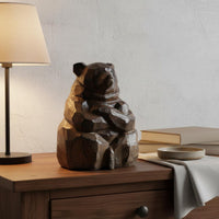 bears Figurine Gift Idea Wooden Animal Sculpture Country Home Decor Animal Ornament