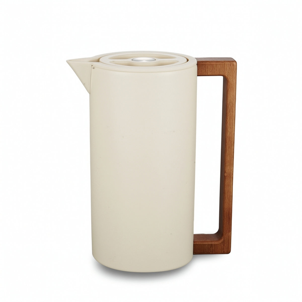Vacuum Jug Kettle with Wooden Handle Broad-Opening Thermal Carafe Minimalist Vacuum Jug for Tea Lovers, Hosts, Home Kitchen