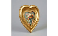 Heart-Shaped Frame with Beaded Edge Gilded Heart Picture Frame Vintage-Style for Wall Decor