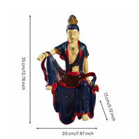 Resin Guanyin Figurine Meditative Guanyin Statue Sculpture Kwan Yin Figurine for Buddhists, Meditation Enthusiasts, Tea Room