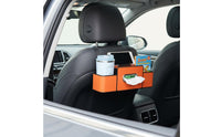 Vehicle Seat Back Organizer with Beverage Holder Holder Hanging Hooks Back Organizer Easy Installation Backseat Storage Box with Beverage Holder