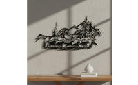 Metal Peak Wall Decoration Precision-Cut Details Black Metal Landscape Wall Art Lightweight for Hikers