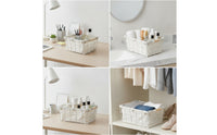 2 Pieces Portable Wire Storage Basket with Liner Lightweight Wire Basket with Wooden Handle Versatile Practical for Shelf