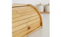 Bamboo Bread Box Large Capacity Roll Top Bin for Pantry