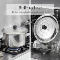 Thickened Stainless Steel Pot Lid for Woks and Frying Pans