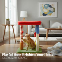 U-Shaped Feline Climbing Frame Colorful Design Feline Playground Space-Saving Pet Supply for Apartment, Indoors, Living Room