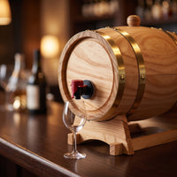 Oak-Style Wooden Wine Dispenser Countertop Wine Barrel with Stand Rustic Barrel with Bung and Spigot Decorative for Home Bartenders, Restaurants