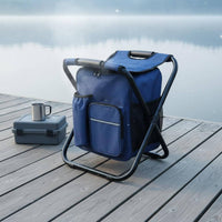 Backpack Chiller Stool Foldable Design Backpack Chiller Chair Versatile Multifunctional Insulated Fishing Stool for Campers, Anglers, Picnics, Beach