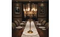 Multi-Arm 9-Head Candelabra Elegant Design Tall Gold Candle Stand Wedding Table Candelabra for Banquet, Party, Hotel Lobby