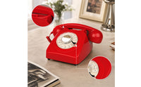 Rotary Desk Telephone Vintage-Style SIM Card Telephone Glossy Handsunrestricted for Home Decor, Office